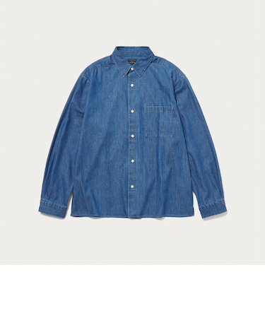 フェード デニム マイン レギュラーカラー シャツ