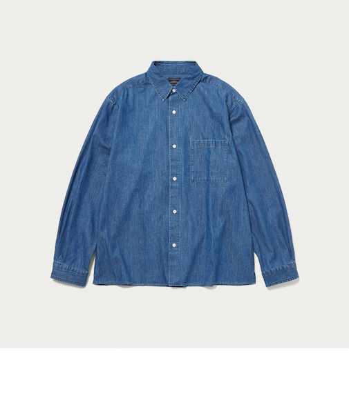 フェード デニム マイン レギュラーカラー シャツ
