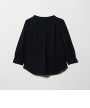 Vネック 7分袖 ブラウス マシンウォッシャブル