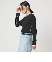 【WEB限定】<at ease>シアーテレコ ロングスリーブ カットソー