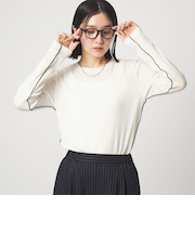 【WEB限定】<at ease>シアーテレコ ロングスリーブ カットソー