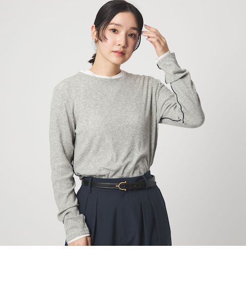 【WEB限定】＜at ease＞シアーテレコ ロングスリーブ カットソー