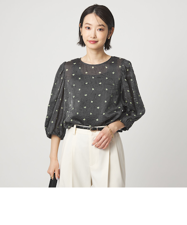 ワッシャープリント ブラウス