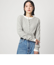 【WEB限定】<at ease>シアーテレコ ヘンリーネック カットソー