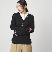 【WEB限定】＜at ease＞シアーテレコ フード ロングスリーブ カットソー