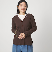 【WEB限定】＜at ease＞シアーテレコ フード ロングスリーブ カットソー