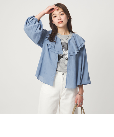 100/2 ラッフルカラー ブラウス