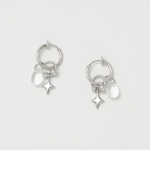 4WAY パーツミックス フープ イヤリング