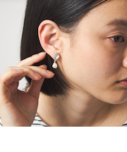 淡水パール＆プレート イヤリング