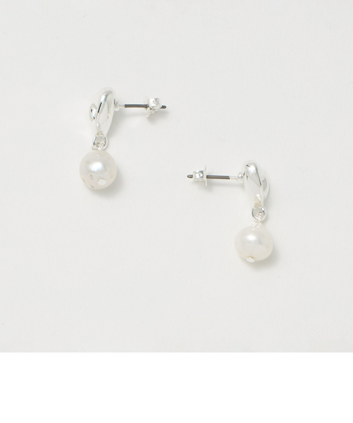 淡水パール&プレート ピアス