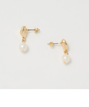 淡水パール＆プレート ピアス