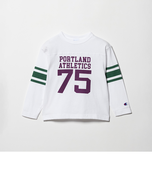 Champion＞ロングスリーブフットボール Tシャツ 110cm-130cm｜グリーン