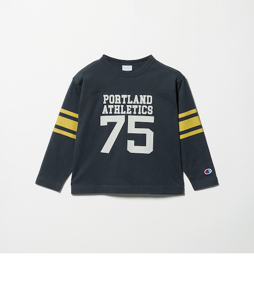 <Champion>ロングスリーブフットボール Tシャツ 110cm-130cm