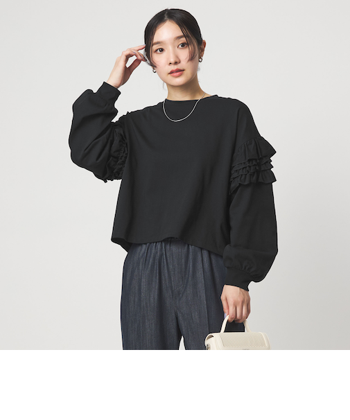 【WEB限定】＜at ease＞袖フリル プルオーバー カットソー
