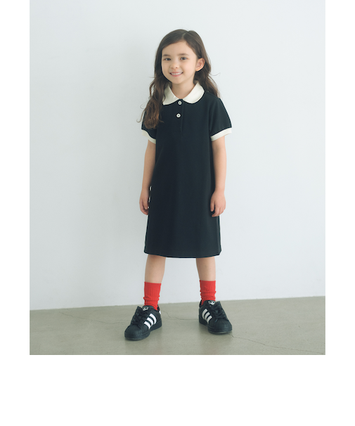 バイカラー カノコ ポロワンピース / キッズ  100cm-130cm