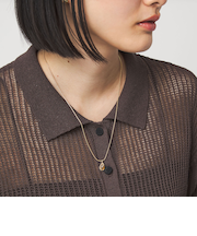 クリア シズク＆メタルフレーム ネックレス