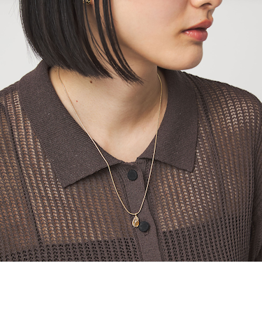 クリア シズク＆メタルフレーム ネックレス