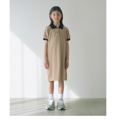 バイカラー カノコ ポロワンピース / キッズ  140cm-160cm