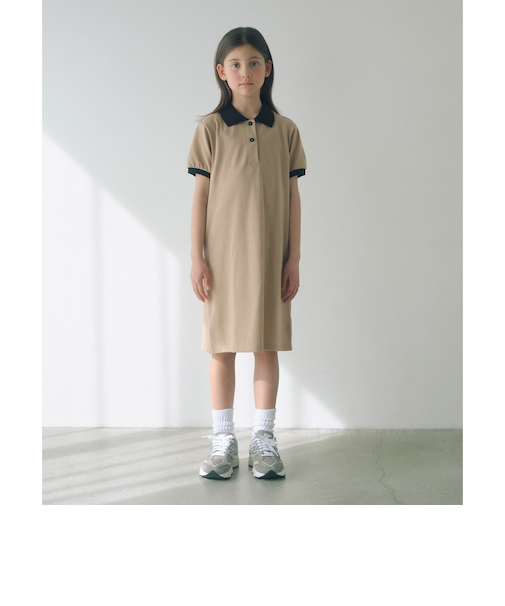 バイカラー カノコ ポロワンピース / キッズ  140cm-160cm
