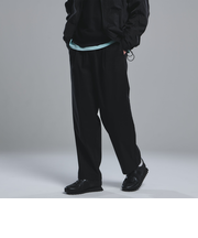 リネンミックス W4 ワイド イージーパンツ -ストレッチ-