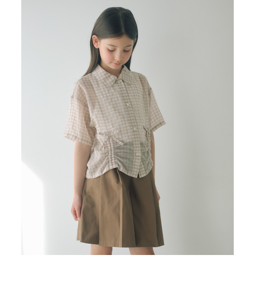 シースルー チェック シャツ / キッズ  140cm-160cm