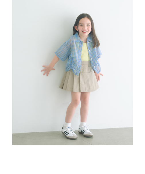 シースルー チェック シャツ / キッズ 100cm-130cm