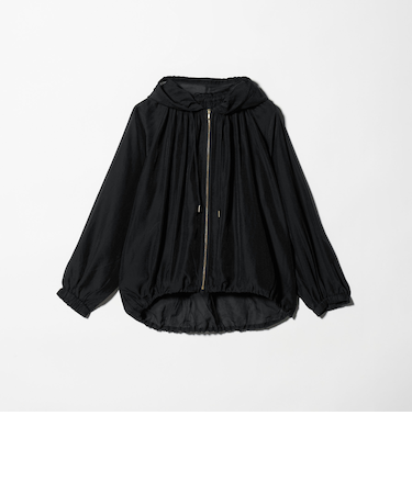 シアー ギャザー フード ブルゾン