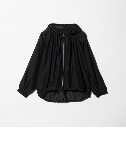シアー ギャザー フード ブルゾン