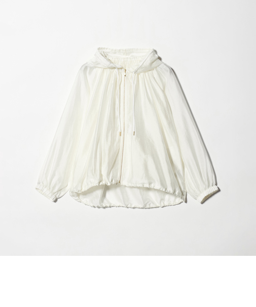 シアー ギャザー フード ブルゾン