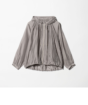 シアー ギャザー フード ブルゾン