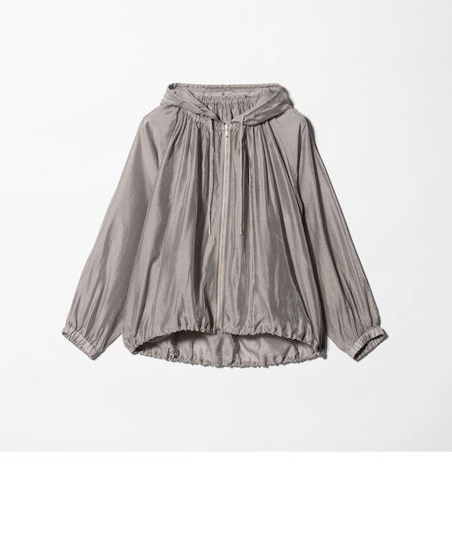 シアー ギャザー フード ブルゾン