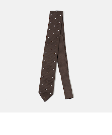 GLR ポリエステル ウォッシャブル ニット ドット ネクタイ ニットタイ