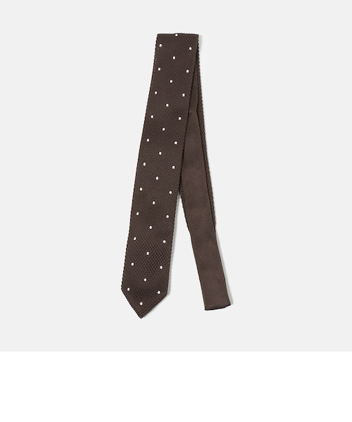 GLR ポリエステル ウォッシャブル ニット ドット ネクタイ ニットタイ