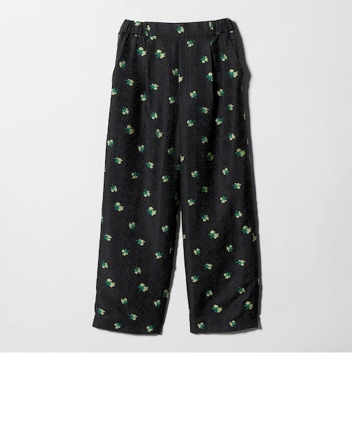 フラワー ジャガード パンツ