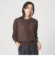 ハニカム クロップド ニット カーディガン