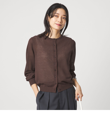 ハニカム クロップド ニット カーディガン