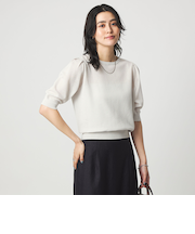 ハニカム タック スリーブ プルオーバー ニット