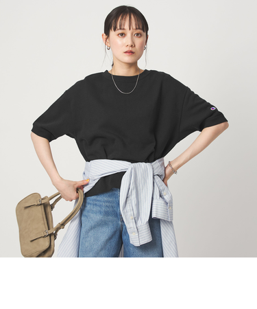 【別注】＜Champion＞5分袖 スウェット プルオーバー