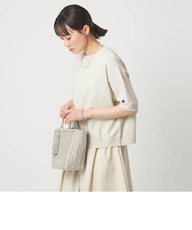 【別注】＜Champion＞5分袖 スウェット プルオーバー