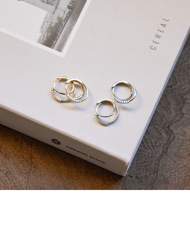 【WEB限定】ダブルライン フープピアス