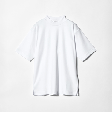 オーガニックコットン ポンチ モックネック Tシャツ -接触冷感-