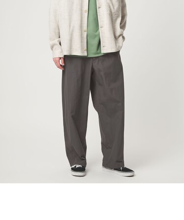 コットン ナイロン バレル ワイド イージーパンツ W4