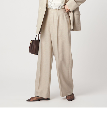 ［size SHORT/TALLあり］リネンライク ストレート パンツ