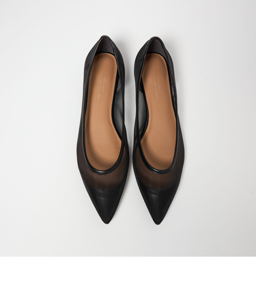 ポインテッド チュール フラットシューズ