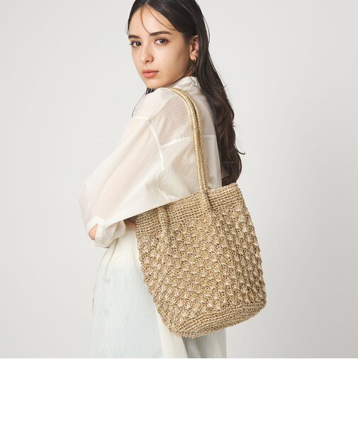 メタリックヤーンレーシー トートバッグ / ショルダーバッグ