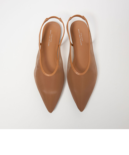 ポインテッド チュール スリングバックシューズ / サンダル / パンプス