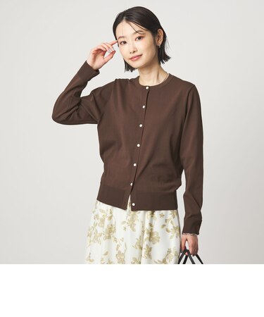 HIYOKE クルーネック ニット カーディガン マシンウォッシャブル 接触冷感 UVカット 遮熱