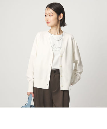 HIYOKE Vネック ニット カーディガン マシンウォッシャブル 接触冷感 UVカット 遮熱