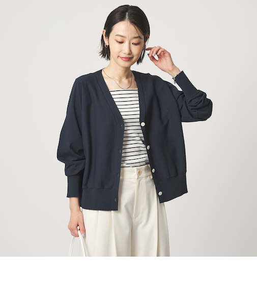 HIYOKE Vネック ニット カーディガン マシンウォッシャブル 接触冷感 UVカット 遮熱