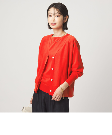 HIYOKE Vネック ニット カーディガン マシンウォッシャブル 接触冷感 UVカット 遮熱